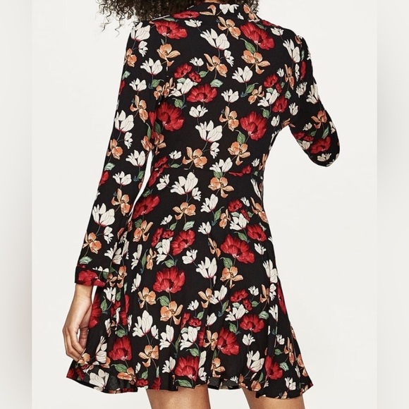 ZARA FLORAL SHIRT STYLE TUNIC DRESS - Picture 11 of 14